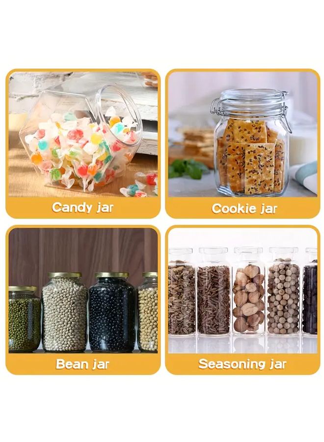 Black Transparent Lid Hexagonal Plastic Candy Jars 18pcs 28oz Wide Mouth Storage Containers - Image 4